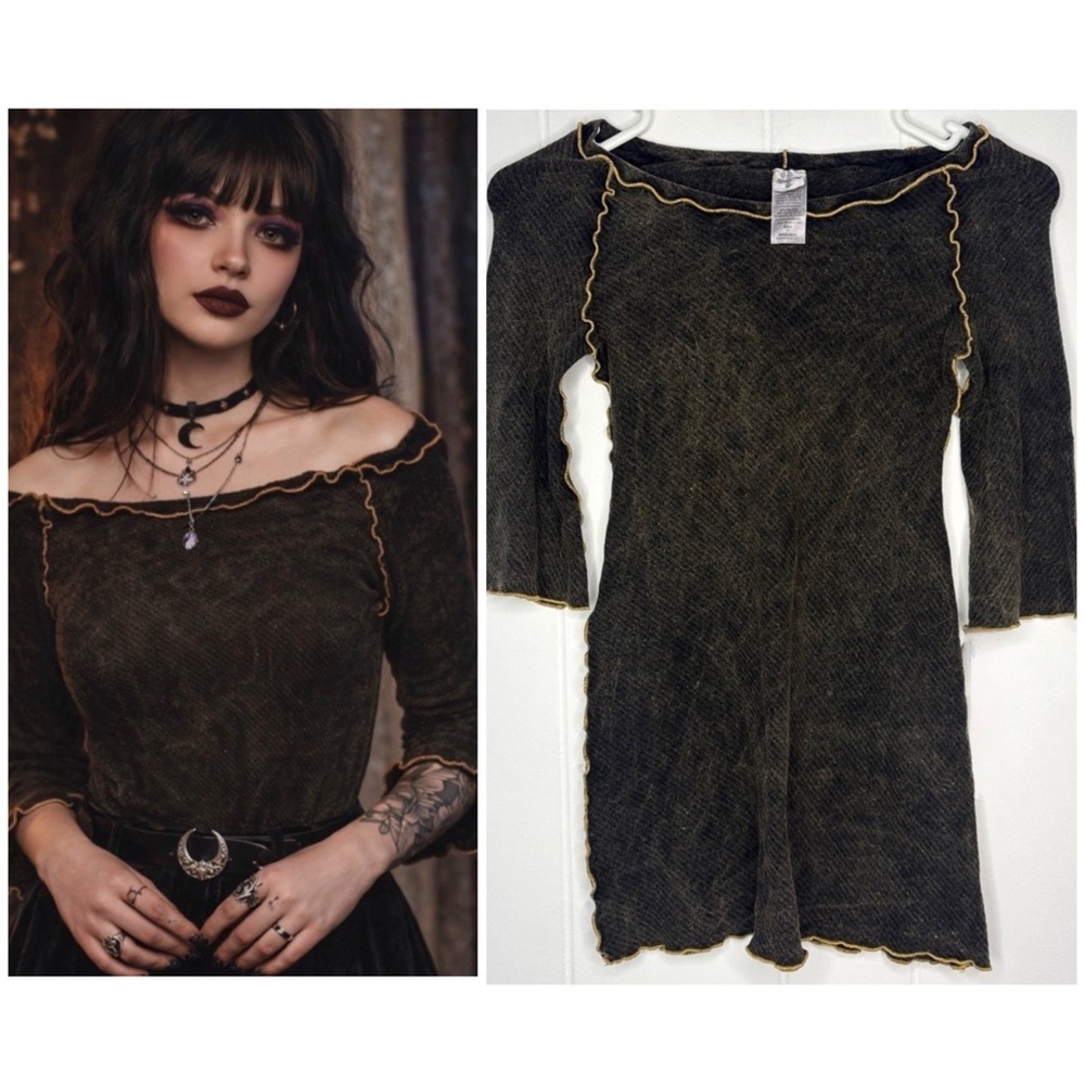 Angelrox Women’s Ballet Top Stretchy Black Basic Lettuce Seam Trim Size Bird 2/4